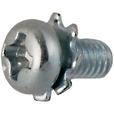 Phillips cross recessed cheese head screws with captive tooth lock washer ~DIN 6797 A-761398