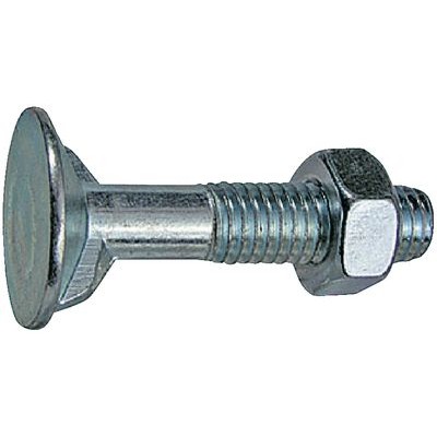 Flat head bolts with double fins, with hex nut-762705