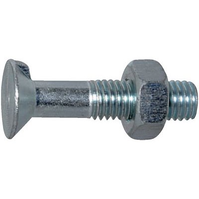 Flat head plow bolts, with retaining key and hex nut-762706