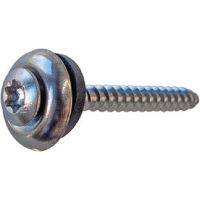 Hexalobular socket oval countersunk head building screws (screw for panel-beater), with slot, assembled with finishing washer and sealing ring-761746