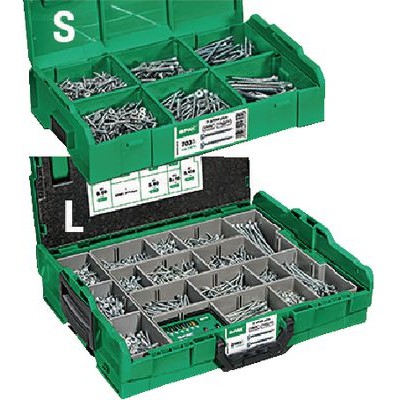 Assembly box of hexalobular socket flat countersunk head chipboard screws SPAX®, L-BOXX, T-STAR plus, fully / partially threaded-763715