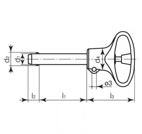 Ball lock pin, self-locking, with elastic grip-485748