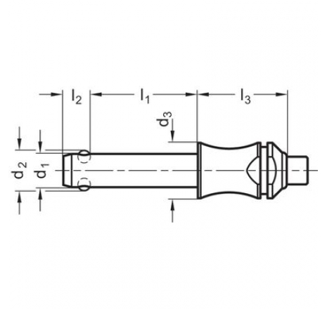 Ball lock pin, with recessed grip-485750