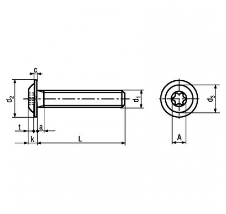 Hexalobular drive pan washer head machine screws with flange-760592