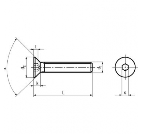 Hexagon socket ersunk head screws, fully threaded-760633