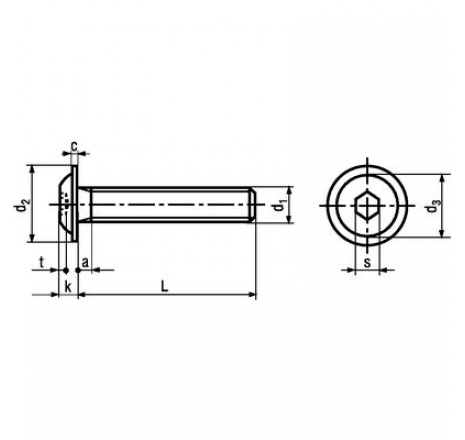 Socket button head cap screws with flange