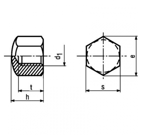Hex domed nuts, low type-761071