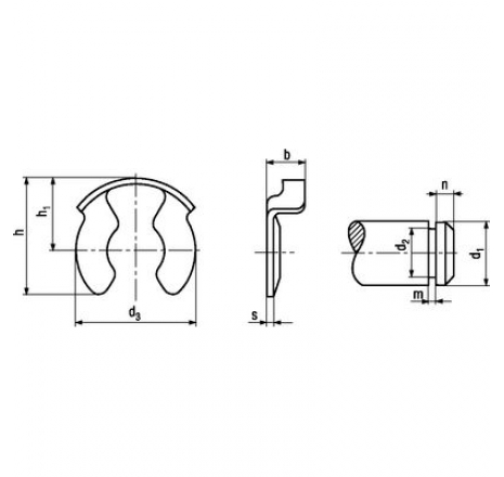 Circlips, for shafts with groove-761339