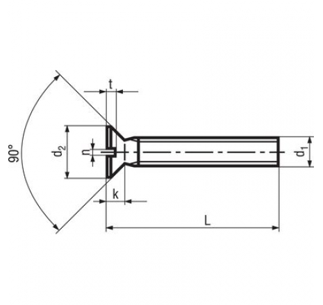 Countersunk screws with slot-761370
