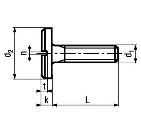 Slotted pan head machine screws with flat head-761375