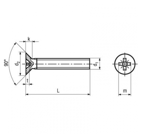 Pozi flat ersunk head machine screws form Z-761386