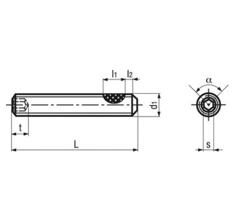 Hex socket set screws, Tuflok® patch , with flat point-761426