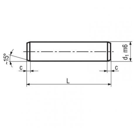 Cylindrical pins, tolerance m6, unhardened-761655