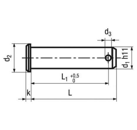 Clevis pins with hole, for fork heads-763306