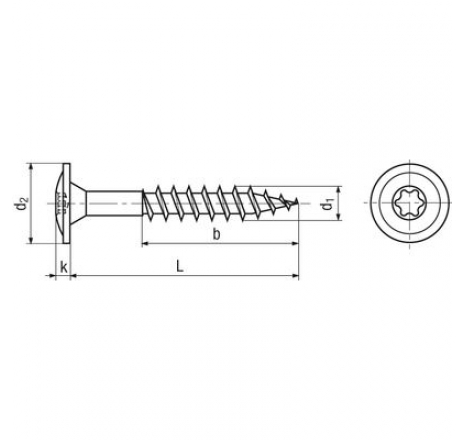 Hexalobular (6 Lobe) T-STAR plus flange head screws SPAX®, for timber construction, partially threaded-763737